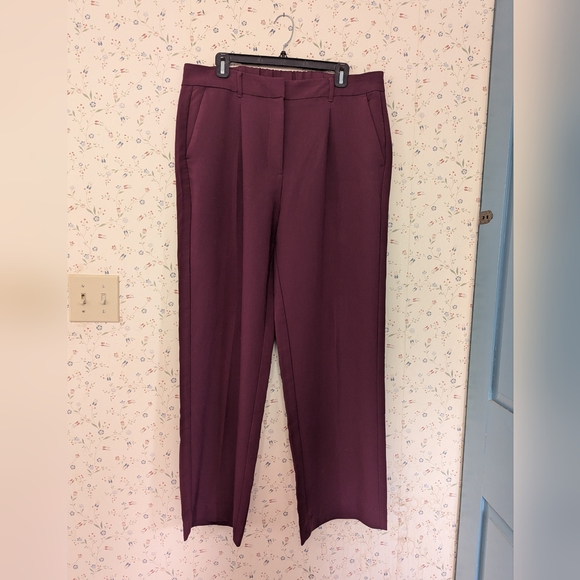 Old Navy L Extra High Rise Taylor Wide Leg Trouser Burgundy Women's - Picture 1 of 14